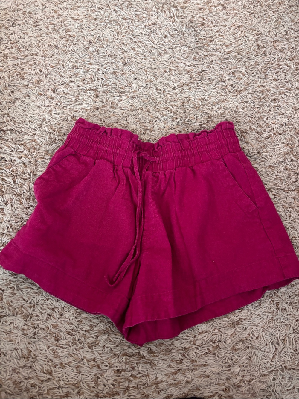 a new day High-Waist Drawstring Shorts in Fuchsia